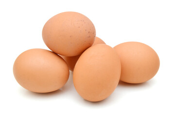 Fototapeta na wymiar Raw eggs isolated on white background