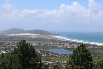 Beach View from mountain in Florianópolis