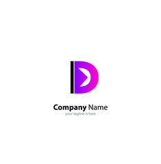 simple letter D logo concept with white background, minimalist style