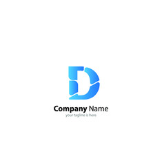 simple letter D logo concept with white background, minimalist style