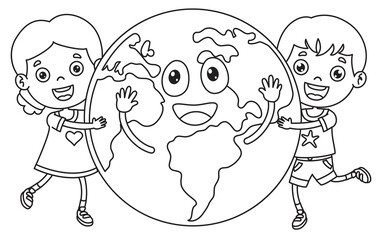 Line Art Drawing For Kids Coloring Page