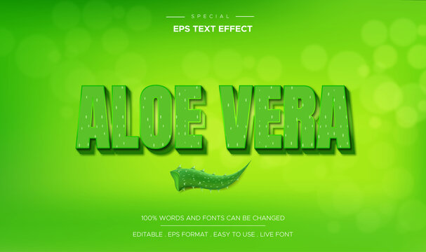 Aloe vera text effect with green color