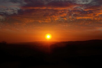 sunset in the mountains