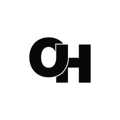 Letter OH simple logo design vector