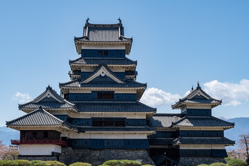 Fototapeta na wymiar 春の青空と松本城