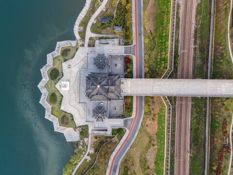 Aerial photography of Shaoxing Didang Lake Park