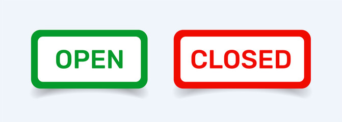 Shop door open and closed icon vector illustration.