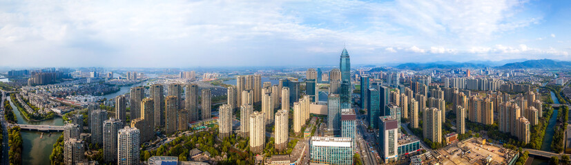 Fototapeta na wymiar Aerial photography of the Didang Lake Central Business District, Shaoxing, Zhejiang