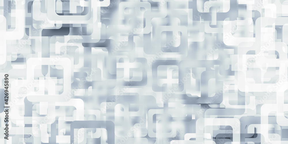 Poster rectangular background with curved corners mosaic geometric pattern blur light effect 3d illustratio
