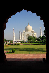 taj mahal agra country framed by arch