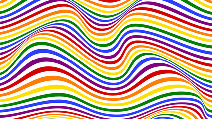 Colorful wavy lines pattern. Wavy stripes background. Vector illustration.