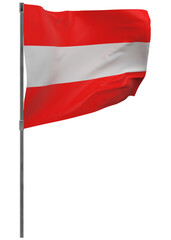 Fototapeta na wymiar Austria flag on pole isolated