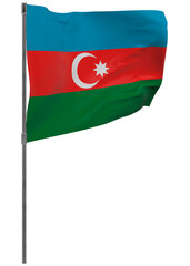 Azerbaijan flag on pole isolated