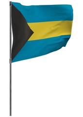 Bahamas flag on pole isolated