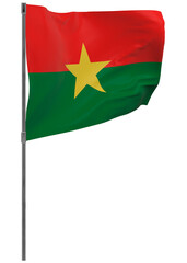 Burkina Faso flag on pole isolated