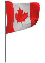 Fototapeta na wymiar Canada flag on pole isolated