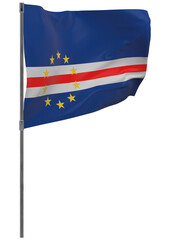 Cape Verde flag on pole isolated