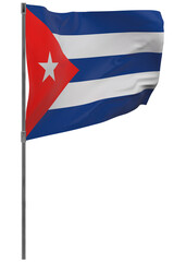 Cuba flag on pole isolated