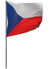 Czech Republic flag on pole isolated