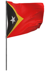 East Timor flag on pole isolated