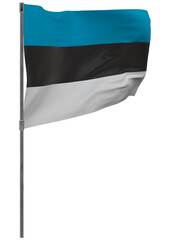 Estonia flag on pole isolated