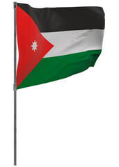 jordan flag on pole isolated