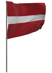 latvia flag on pole isolated