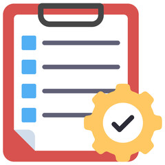 A flat design icon of list management