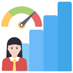 Editable flat design of bar chart icon