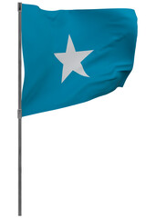 Somalia flag on pole isolated