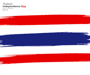 Flag of Thailand. Flag in grungy style. Independence Thai Day. vector EPS Illustration.