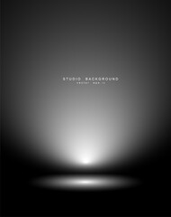 Empty black gradient studio room background. backdrop light interior with copyspace for your creative project, Vector illustration EPS 10