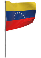 venezuela flag on pole isolated