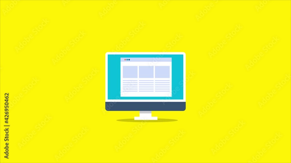 Poster website design and development concept. 2d animation video clip.