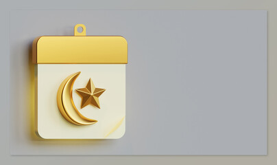 Eid Al Fitr Landing Page Template With 3D Rendering Of Calendar