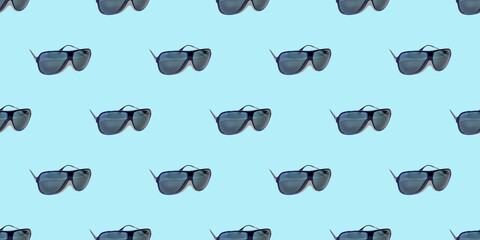 Seamless summer pattern with sun glasses