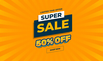 Editable Super Sale Banner