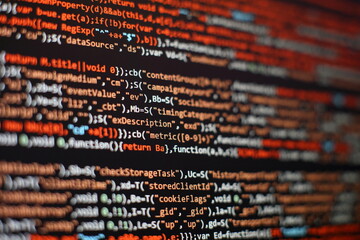 Software abstract background. PC software creation business. Abstract source code background. WWW...
