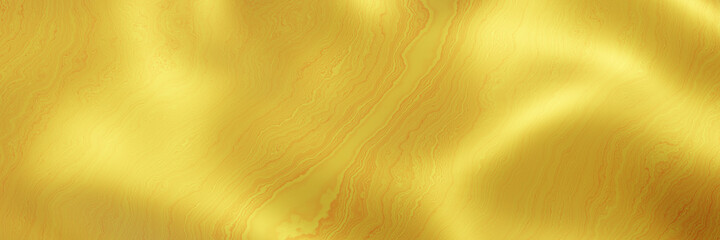 3D rendering. Abstract wavy gold background