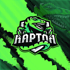 Raptor mascot logo design illustration