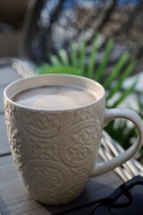 cup of coffee on table