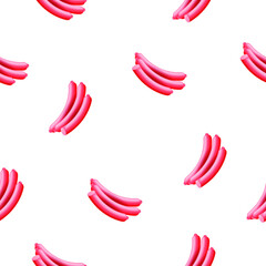 Obraz premium Seamless Pattern Abstract Elements Sausage Butcher Vector Design Style Background Illustration