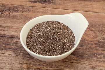 Seasoning chia seeds in the bowl