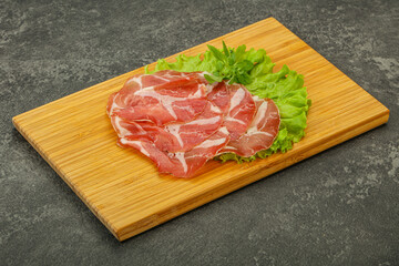 Smoked pork neck slices snack