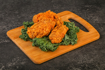 Hot fried crispy chicken wings