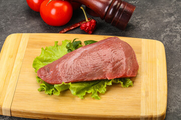 Raw beef piece for cooking