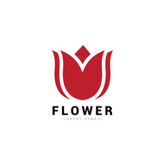 fancy flower logo with line art style.