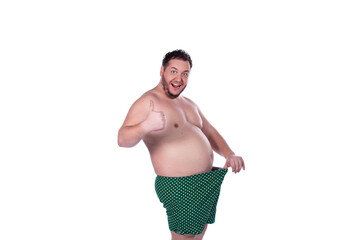 Funny fat man and male health problems. © vladorlov
