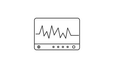 ECG, Health, Device, Isolated, Display, Equipment, Medical, Chart, Heart, Pulse, Technology, Machine free vector image icon