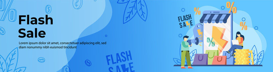 Flash Sale Web Banner Design header or footer banner.